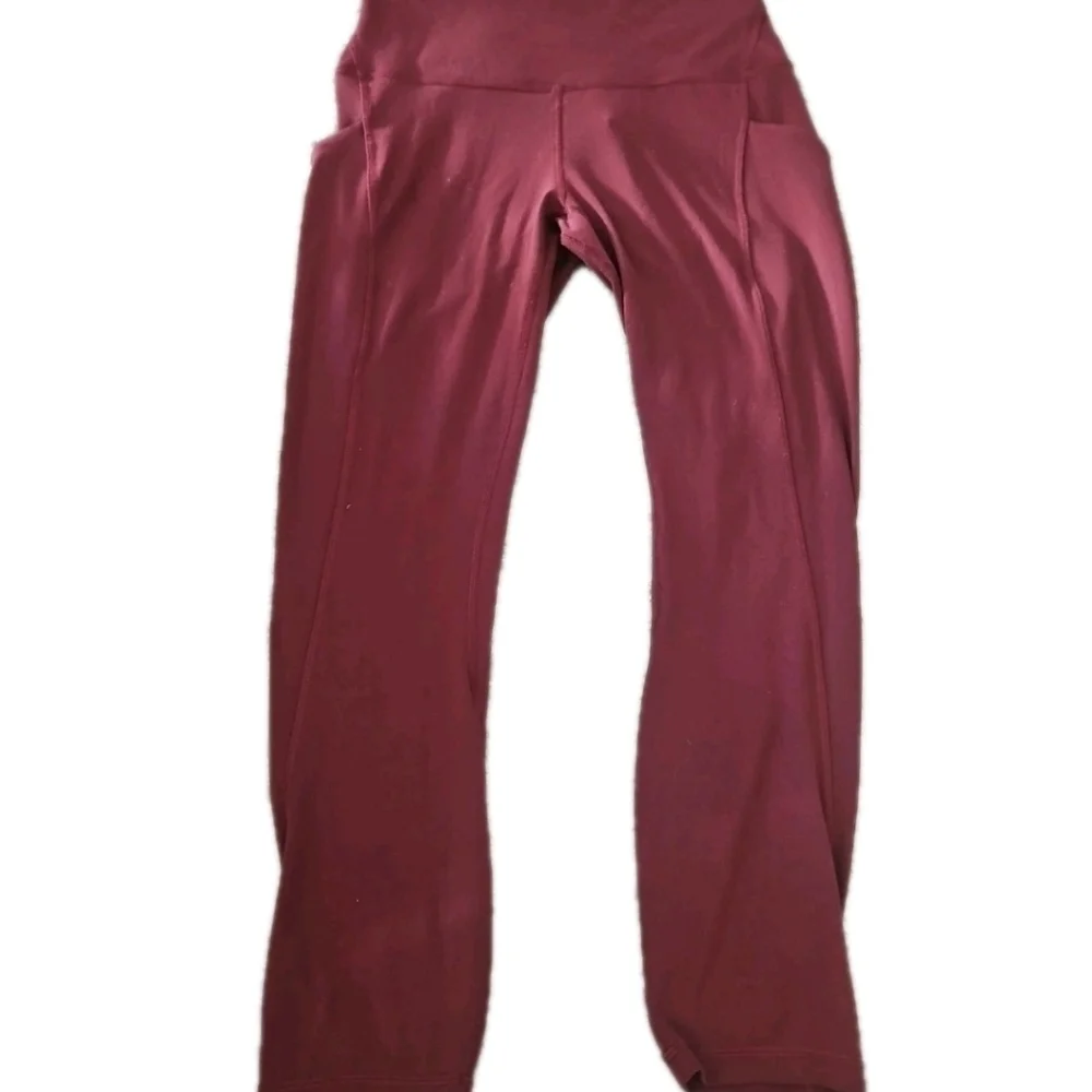 Lululemon Womens Burgundy Stretchy Align Yoga Activewear High-Rise Crop Legging